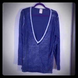 Gap v-neck project RED distressed sweater